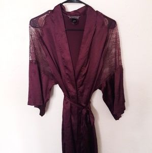 Plum Victoria's Secret Kimono Robe W/ Lace Detail